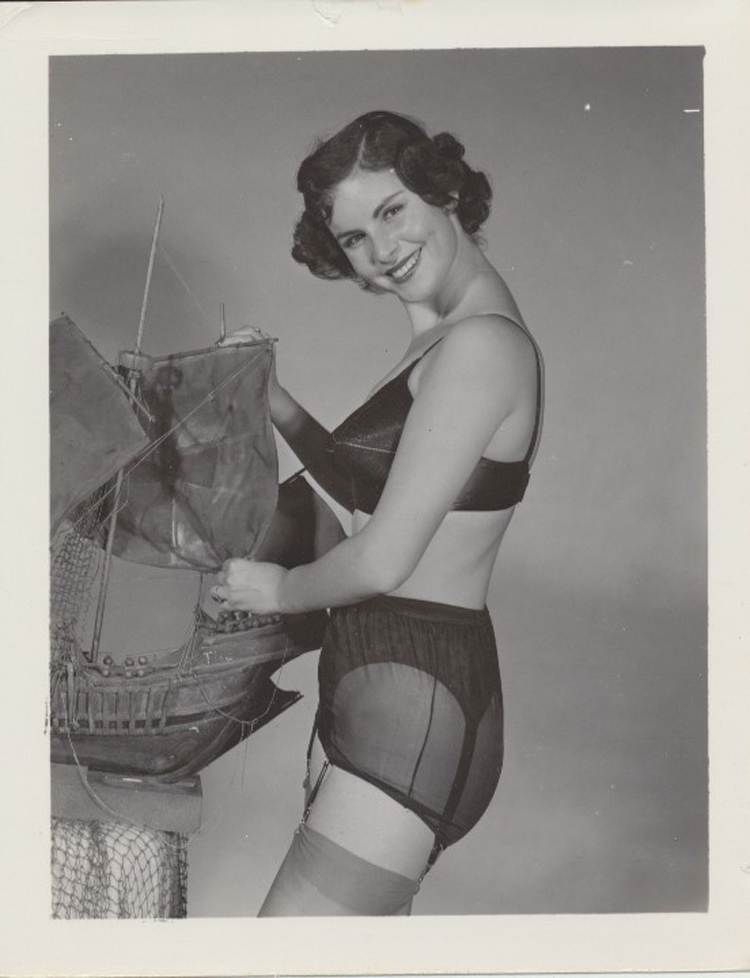 women in vintage underwear