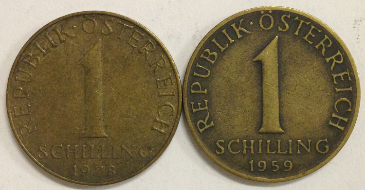 AUSTRIA REPUBLIC OSTERREICH COIN: 1 SCHILLING 1959, 1978 | eBay